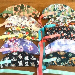 NWOT 10 Euro Scrub Caps Bundle scrub hats surgical caps european scrub hats